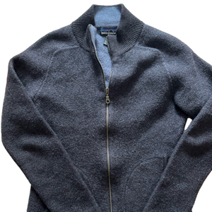 Size XS Patagonia Sweater Gray Blue Lowland Merino Wool Full Zip